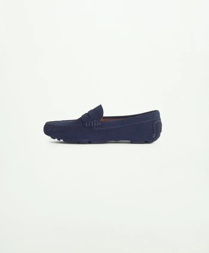 Men Bellport Driving Moc Navy Brooks Brothers Shoes