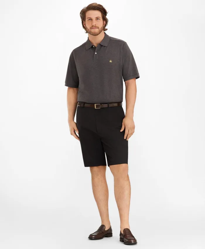 Men Big and Tall Flat Front Stretch Advantage Chino Shorts Black Brooks Brothers Shorts and Swimwear