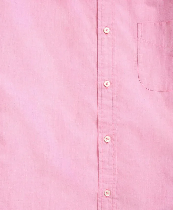 Men Big and Tall Friday Shirt Poplin EndOnEnd Light Red Brooks Brothers Sport Shirts