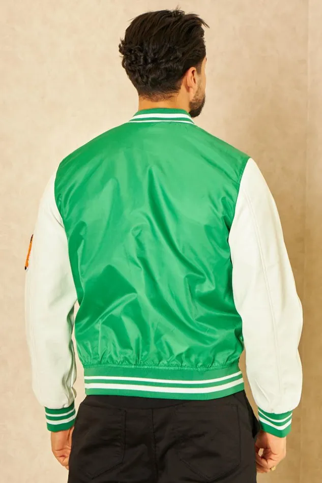 Men Bomber Vert Inscriptions 034 A and Ny 034 Green Brentiny Paris Jackets