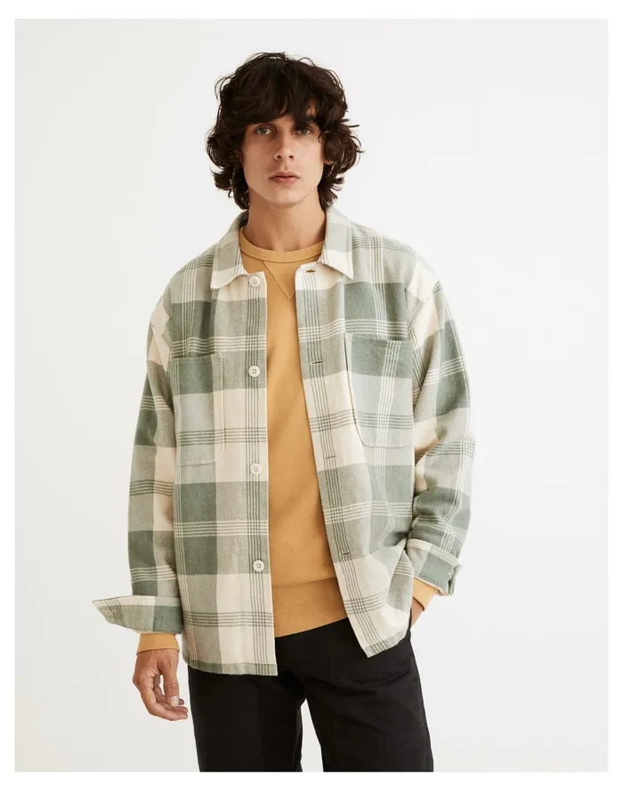 Men Boxy Shirt Jacket In Plaid Distant Grove Madewell Jackets