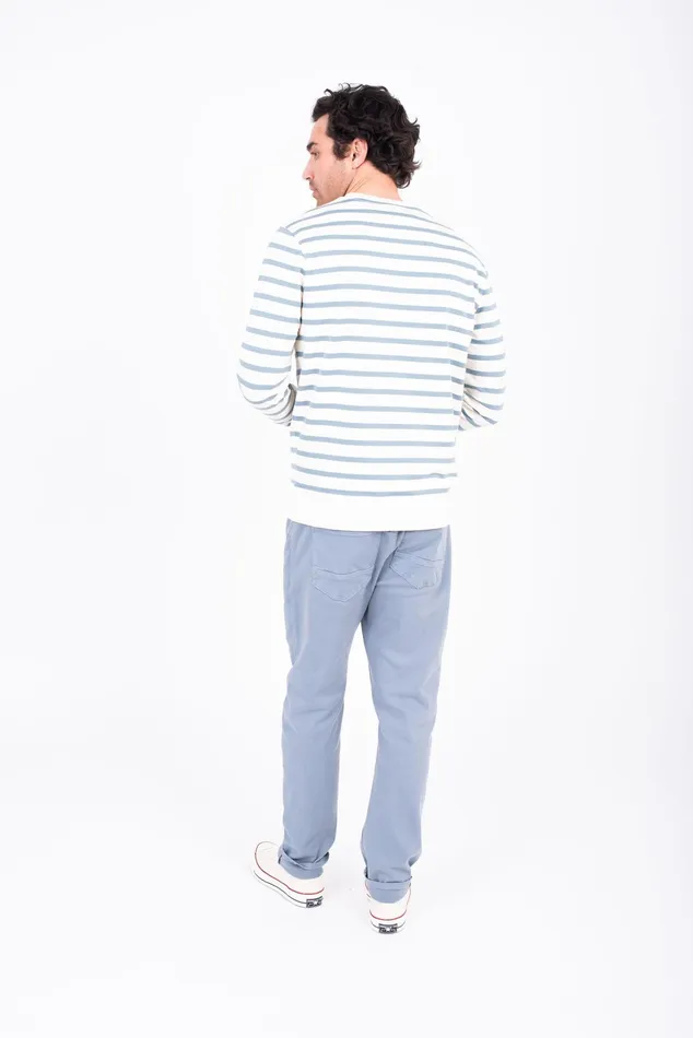 Men Brakeburn Sweatshirts And Hoodies White And Blue Striped Sweatshirt