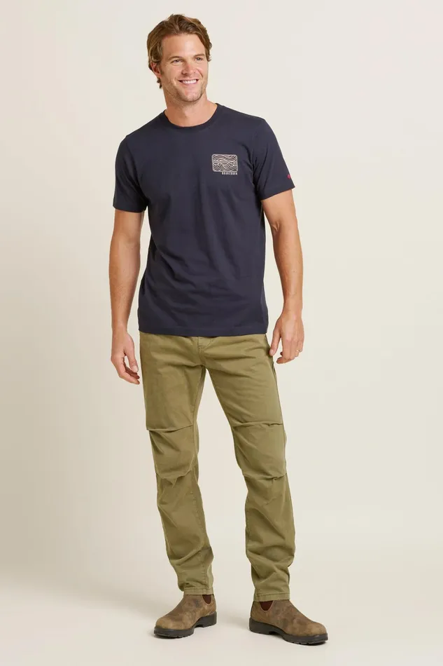 Men Brakeburn TShirts Navy Linear Waves Tee