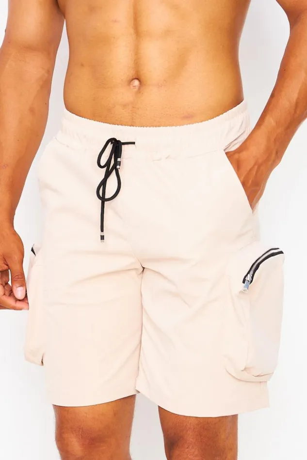 Men Cargo Shorts In Beige Beige Brentiny Paris Shorts