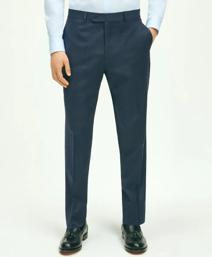 Men Classic Fit Wool 1818 Dress Pants Blue Brooks Brothers Dress Pants