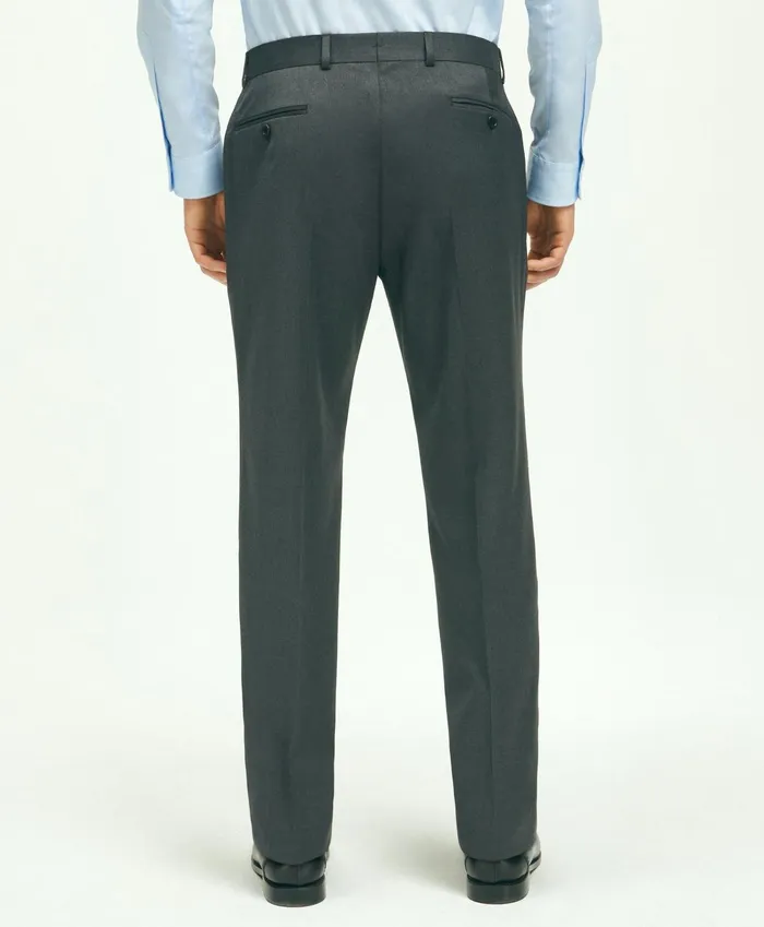 Men Classic Fit Wool 1818 Dress Pants Grey Brooks Brothers Dress Pants