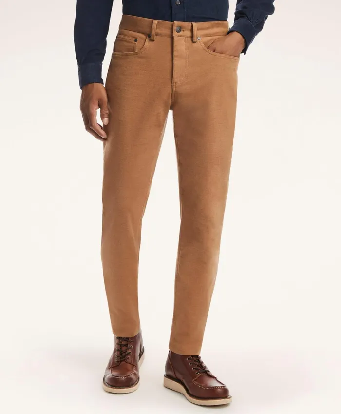 Men Cotton Moleskin Pants Beige Brooks Brothers Chinos and Casual Pants