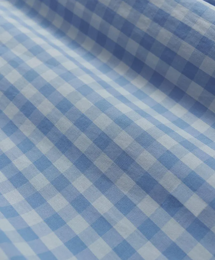 Men Cotton Poplin Gingham Pajamas Chambray Blue Brooks Brothers Pajamas and Robes