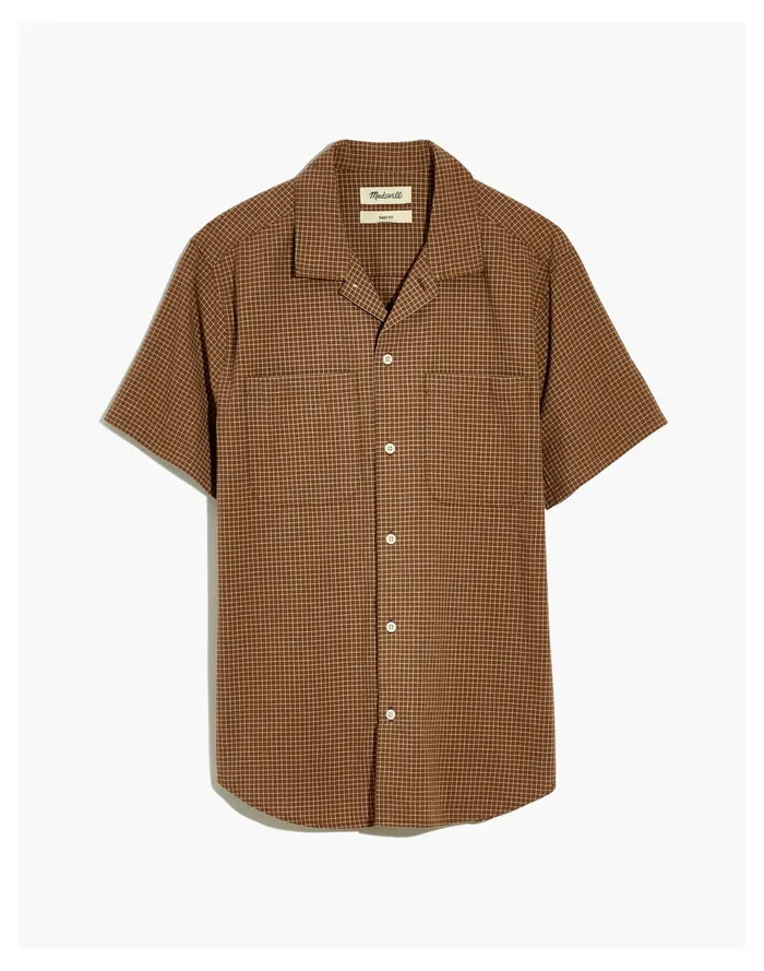 Men Crinkle Cotton Easy Short Sleeve Shirt Kraft Brown Madewell Shirts Men Crinkle Cotton Easy Short Sleeve Shirt Kraft Brown Madewell Shirts