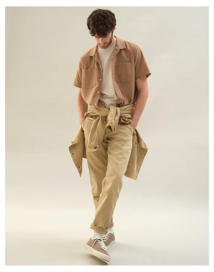 Men Crinkle Cotton Easy Short Sleeve Shirt Kraft Brown Madewell Shirts Men Crinkle Cotton Easy Short Sleeve Shirt Kraft Brown Madewell Shirts