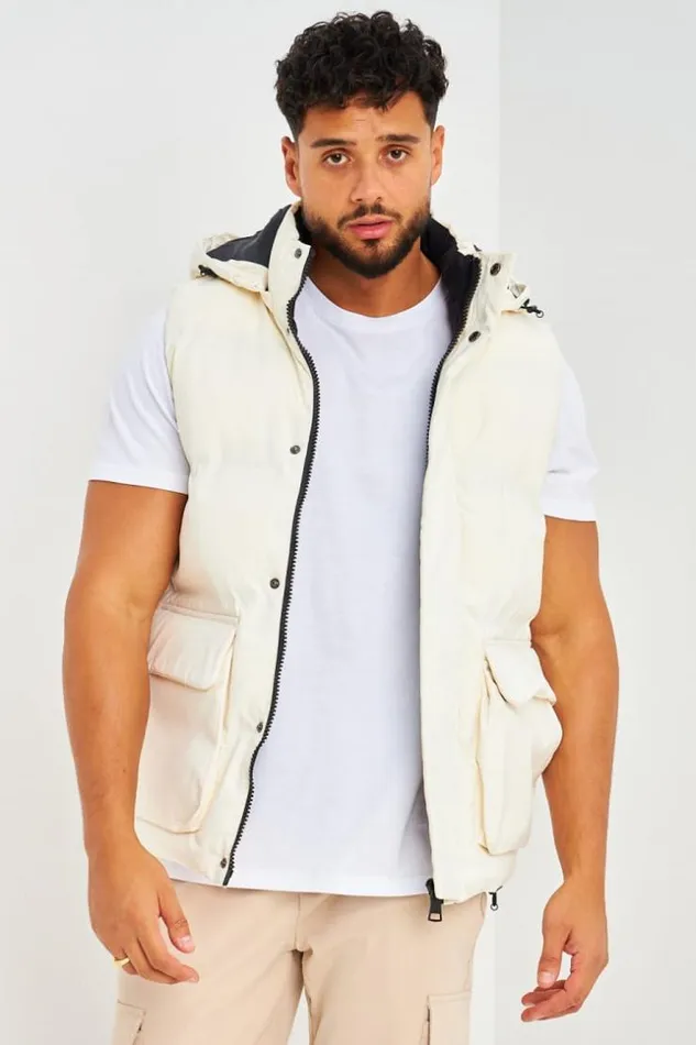 Men Doudoune crue Sans Manches Ecru Brentiny Paris Parkas And Down Jackets
