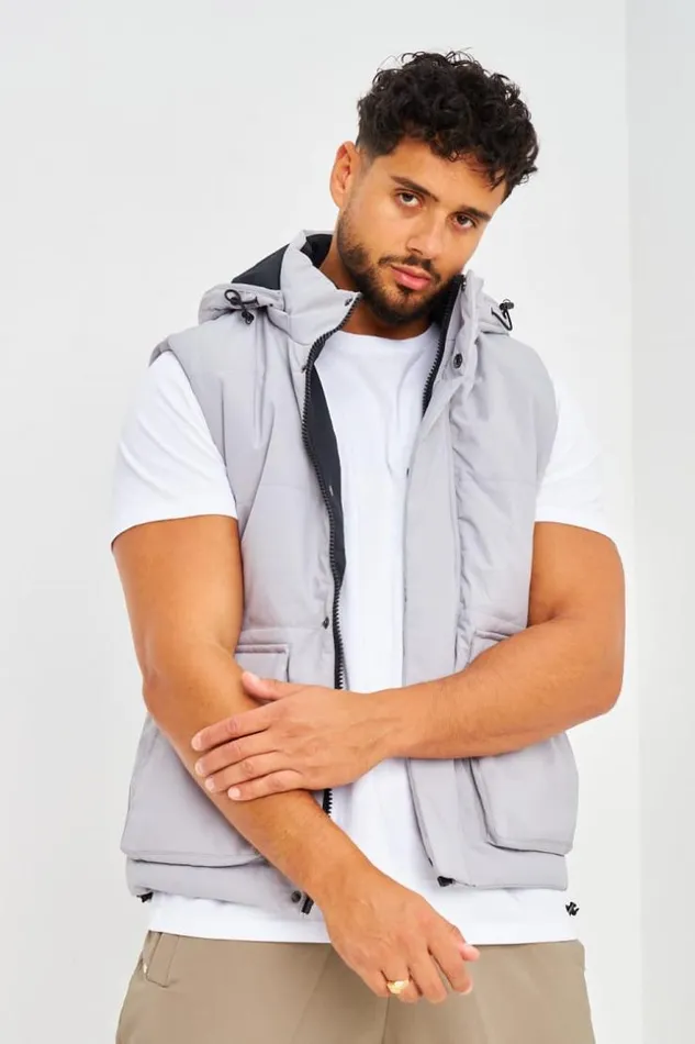 Men Doudoune Grise Sans Manches Grey Brentiny Paris Parkas And Down Jackets