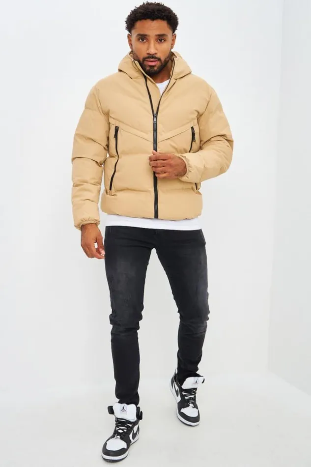 Men Doudoune Matelasse Capuche Beige Fonc Darkbeige Brentiny Paris Parkas And Down Jackets Men Doudoune Matelasse Capuche Beige Fonc Darkbeige Brentiny Paris Parkas And Down Jackets