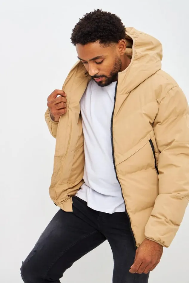Men Doudoune Matelasse Capuche Beige Fonc Darkbeige Brentiny Paris Parkas And Down Jackets Men Doudoune Matelasse Capuche Beige Fonc Darkbeige Brentiny Paris Parkas And Down Jackets