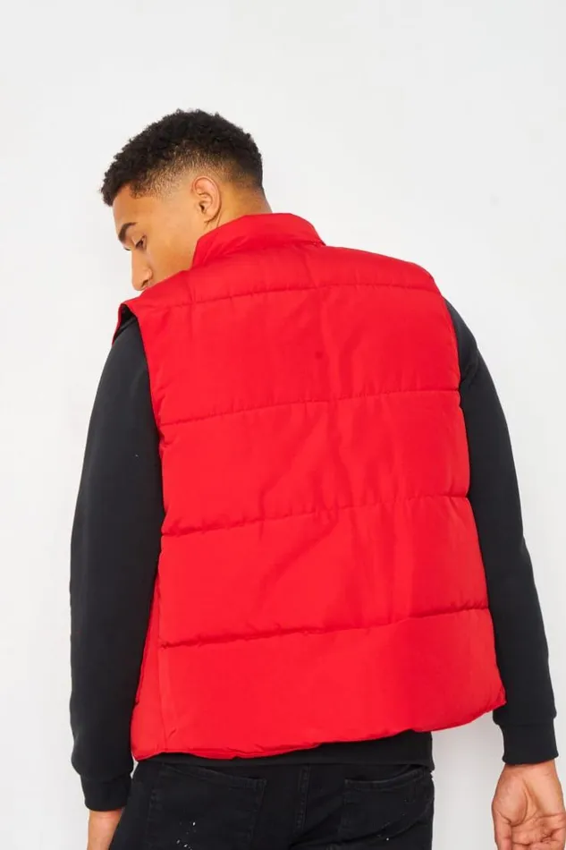 Men Down Vest Jacket In Red Red Brentiny Paris Parkas And Down Jackets