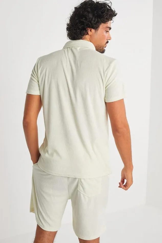 Men Ensemble 2 Pices Polo Short cru En Velours Ecru Brentiny Paris Top Bottom Sets Men Ensemble 2 Pices Polo Short cru En Velours Ecru Brentiny Paris Top Bottom Sets