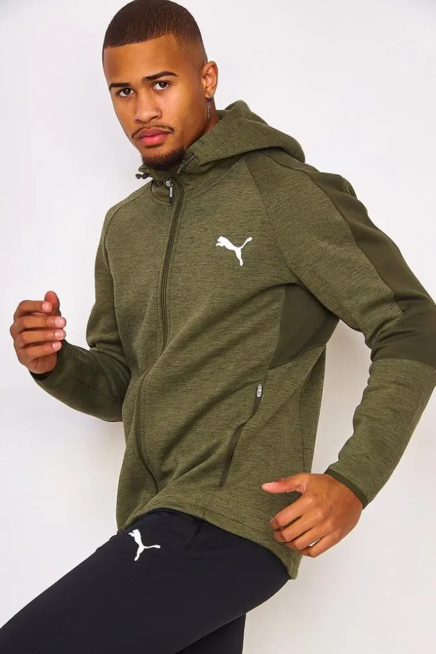 Men Evostripe Fz Zip Hoodie In Green Puma Green Brentiny Paris Sweatshirts and Pullovers Men Evostripe Fz Zip Hoodie In Green Puma Green Brentiny Paris Sweatshirts and Pullovers
