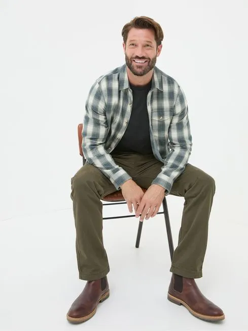 Men Fatface Chinos Green Modern Coastal Chinos