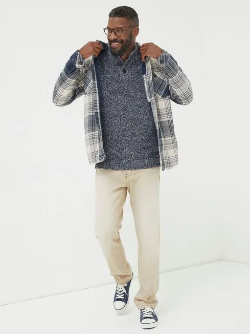 Men Fatface Coats and Jackets Blue Ryton Ombre Overshirt