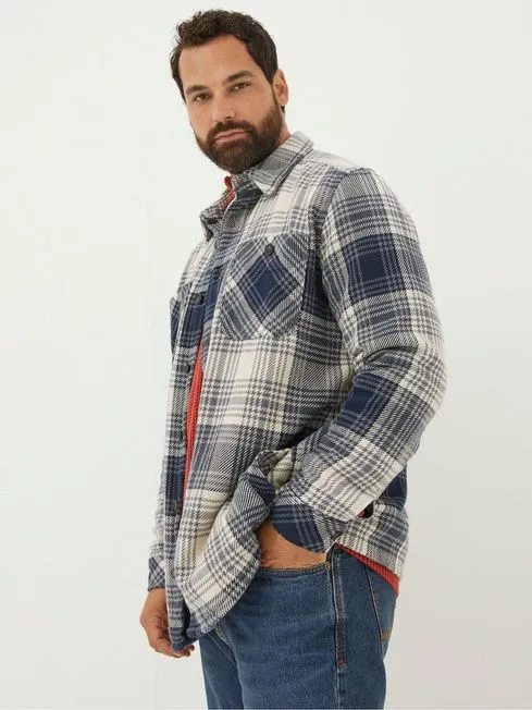 Men Fatface Coats and Jackets Blue Ryton Ombre Overshirt Men Fatface Coats and Jackets Blue Ryton Ombre Overshirt
