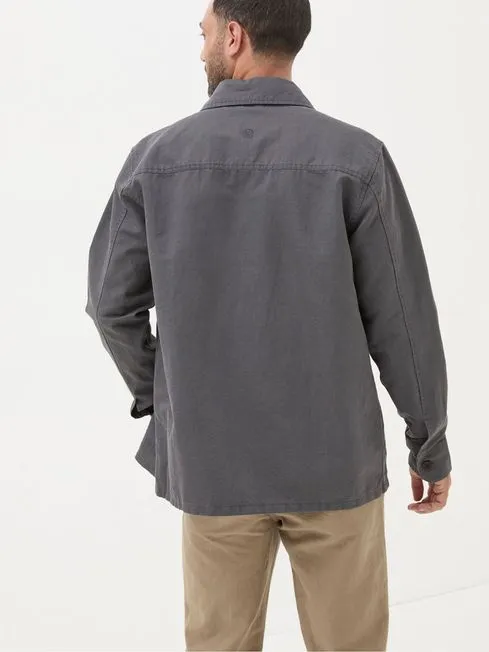Men Fatface Coats and Jackets Grey Cotton Linen Worker Jacket