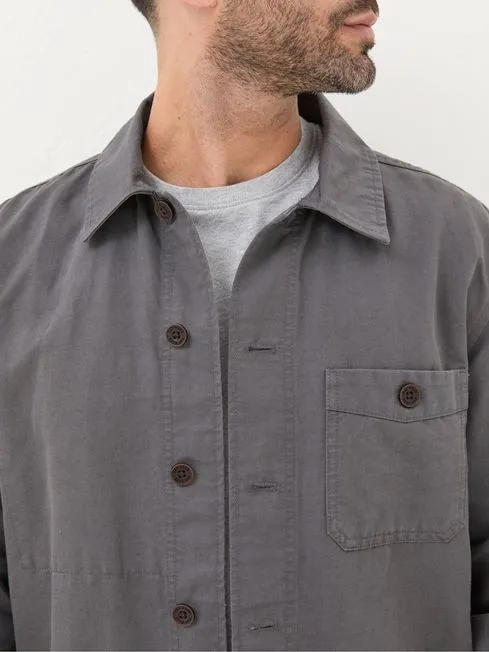 Men Fatface Coats and Jackets Grey Cotton Linen Worker Jacket
