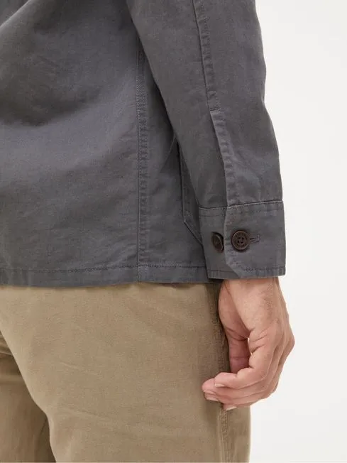 Men Fatface Coats and Jackets Grey Cotton Linen Worker Jacket