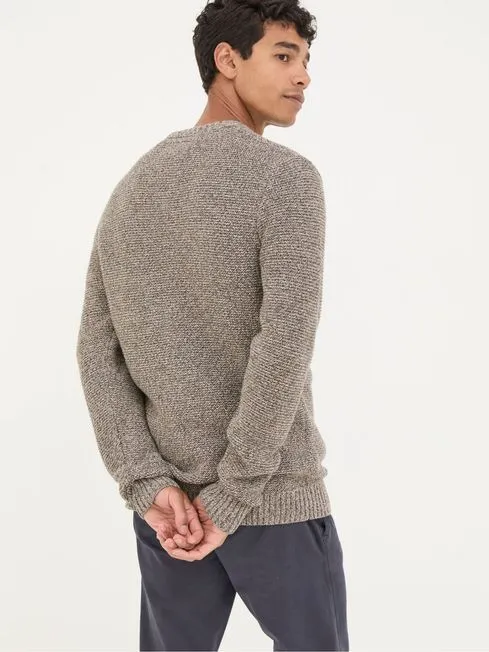 Men Fatface Knitwear Hove Natural Crew Neck Jumper