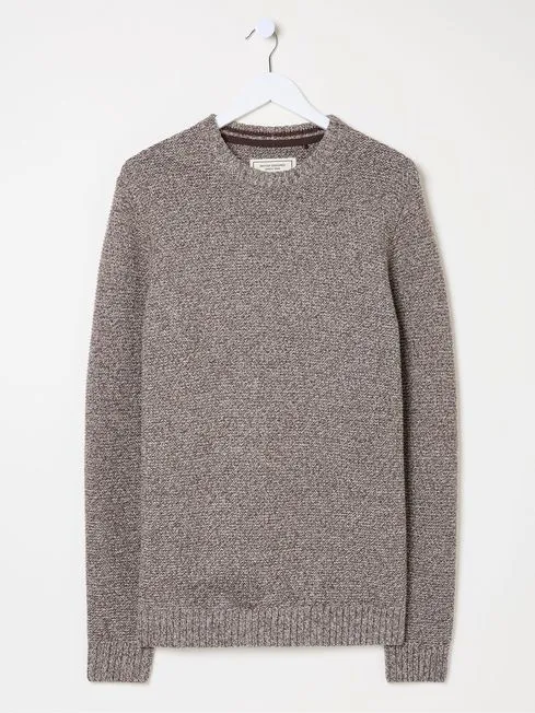 Men Fatface Knitwear Hove Natural Crew Neck Jumper