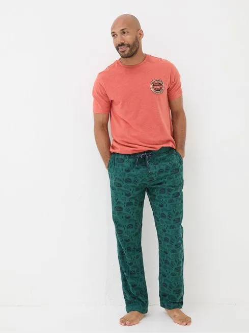 Men Fatface Loungewear Green Outdoors Pyjama Bottoms