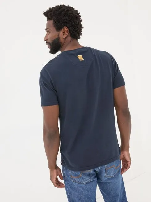 Men Fatface Pajamas and Nightwear Navy Cheese Boarders Graphic TShirt