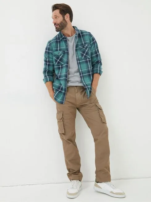 Men Fatface Pants Breakyard Natural Dark Natural Cargo Trousers