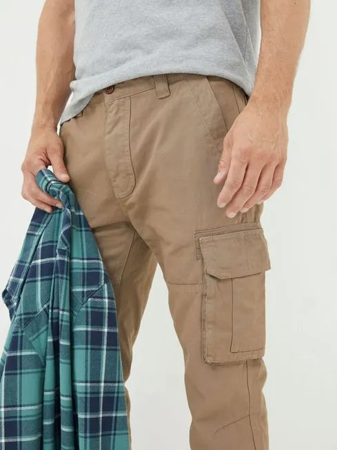 Men Fatface Pants Breakyard Natural Dark Natural Cargo Trousers