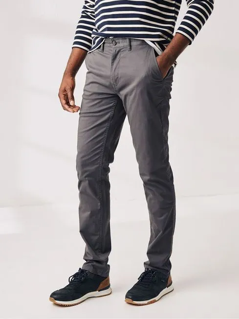 Men Fatface Pants Grey Slim Stretch Chinos