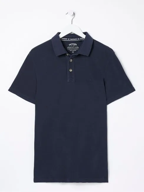 Men Fatface Polo Shirts Blue Pique Polo Shirt Men Fatface Polo Shirts Blue Pique Polo Shirt