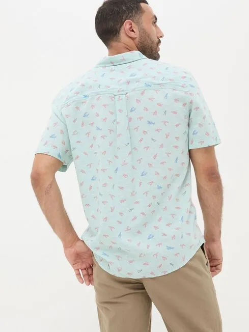 Men Fatface Shirts Blue Cracking Lobster Print Shirt Men Fatface Shirts Blue Cracking Lobster Print Shirt