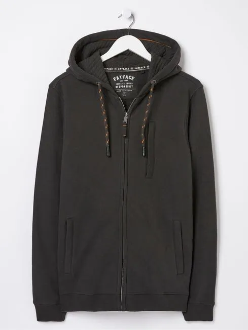 Men Fatface Sweatshirts and Hoodies Brooke Black ZipUp Hoodie