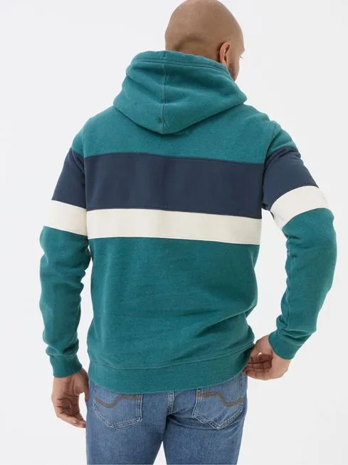 Men Fatface Sweatshirts and Hoodies Brooke Green Overhead Hoodie