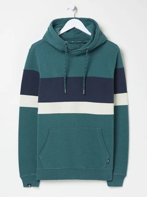 Men Fatface Sweatshirts and Hoodies Brooke Green Overhead Hoodie