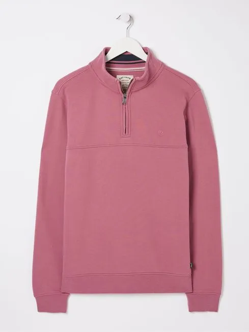 Men Fatface Sweatshirts and Hoodies Fowey Pink Half Neck Sweatshirt Men Fatface Sweatshirts and Hoodies Fowey Pink Half Neck Sweatshirt