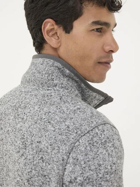 Men Fatface Sweatshirts and Hoodies Haxby Grey Half Neck Sweatshirt
