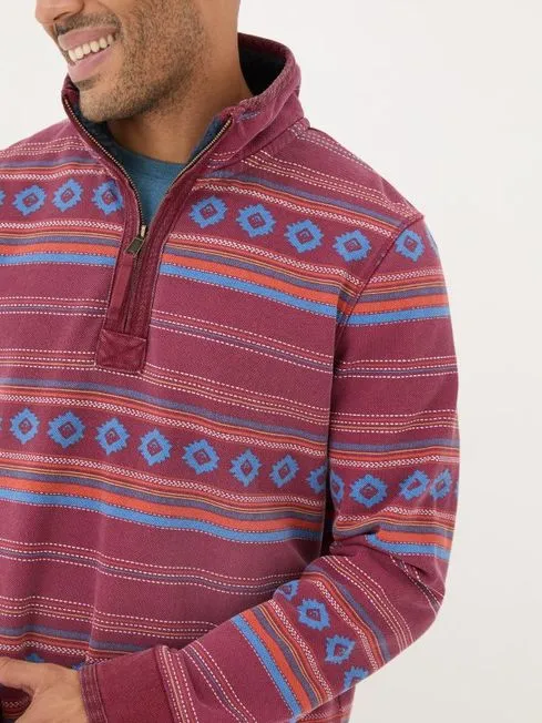 Men Fatface Sweatshirts and Hoodies Red Airlie Pattern Sweatshirt Men Fatface Sweatshirts and Hoodies Red Airlie Pattern Sweatshirt