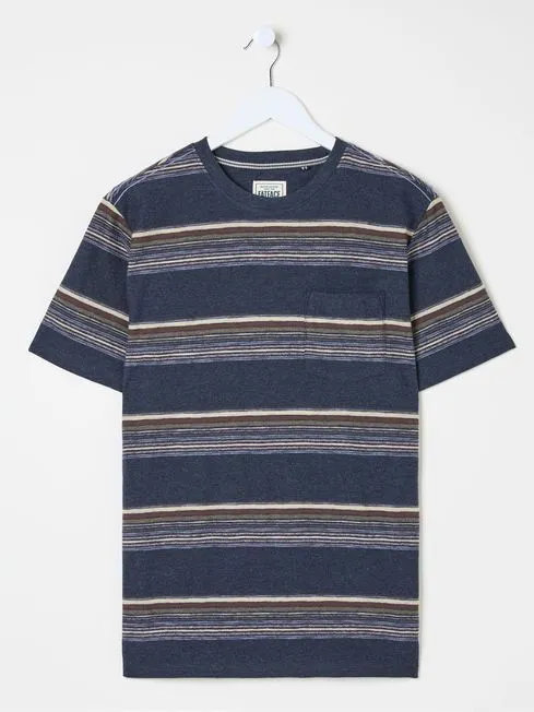 Men Fatface TShirts Dawlish Blue Stripe TShirt