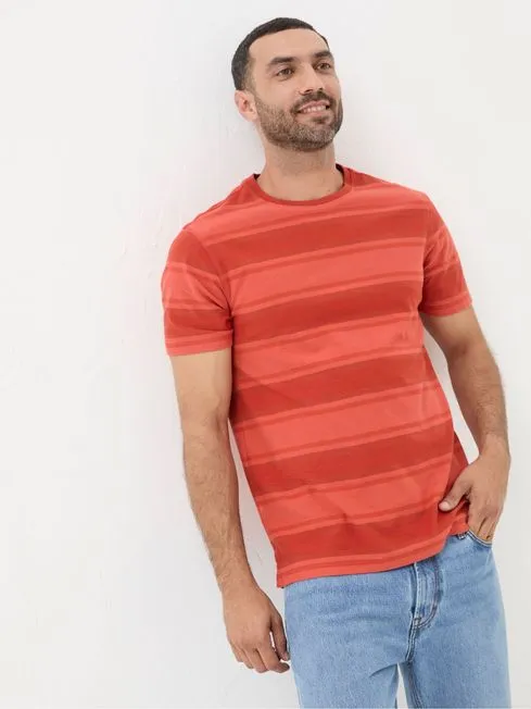 Men Fatface TShirts Felton Red Stripe TShirt