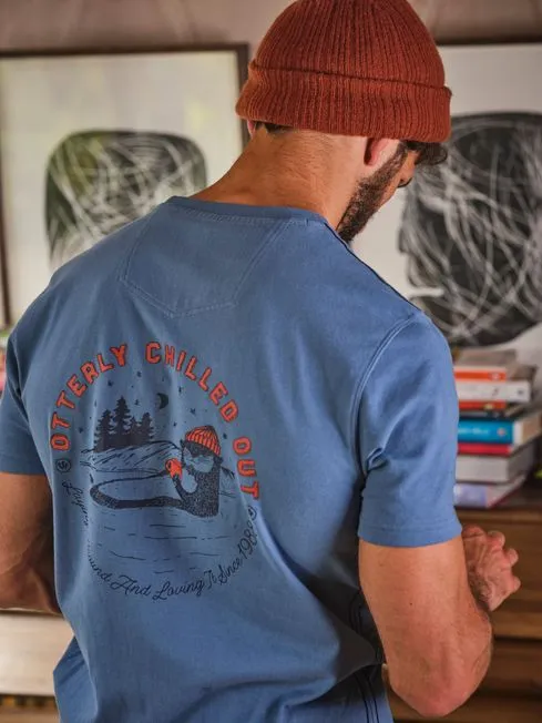Men Fatface TShirts Light Blue Otterley Chilled TShirt