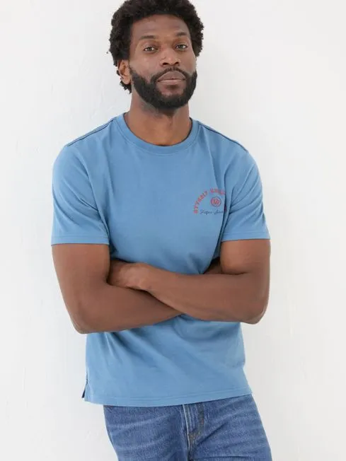 Men Fatface TShirts Light Blue Otterley Chilled TShirt