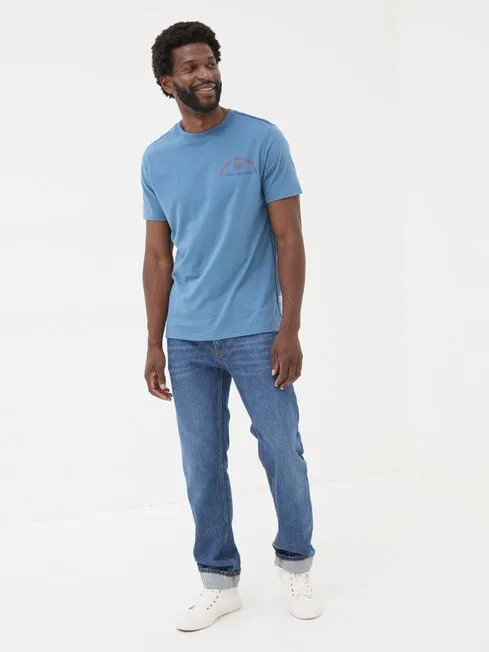 Men Fatface TShirts Light Blue Otterley Chilled TShirt