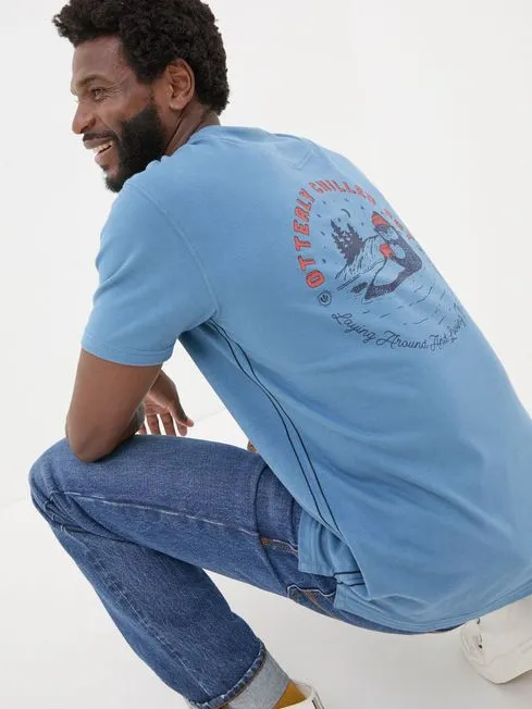 Men Fatface TShirts Light Blue Otterley Chilled TShirt
