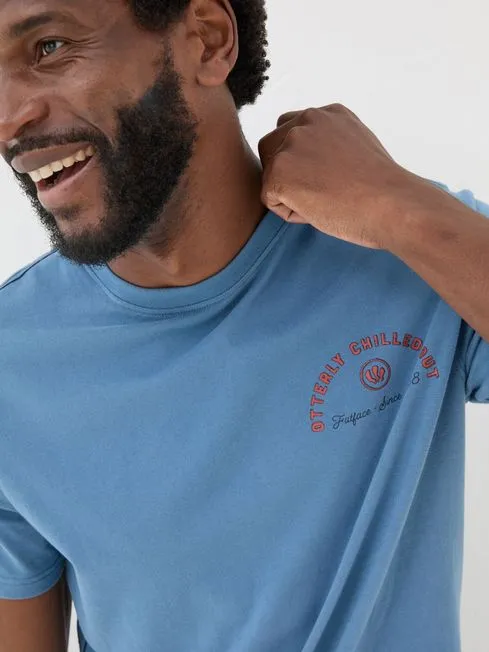 Men Fatface TShirts Light Blue Otterley Chilled TShirt