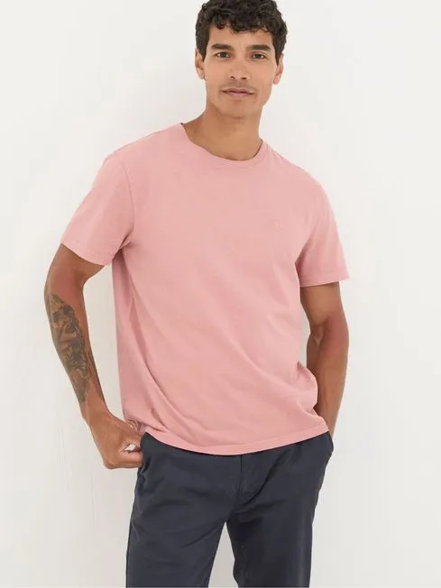 Men Fatface TShirts Lulworth Pink 100 Cotton Organic Crew TShirt